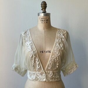 Y2K does Edwardian net lace top